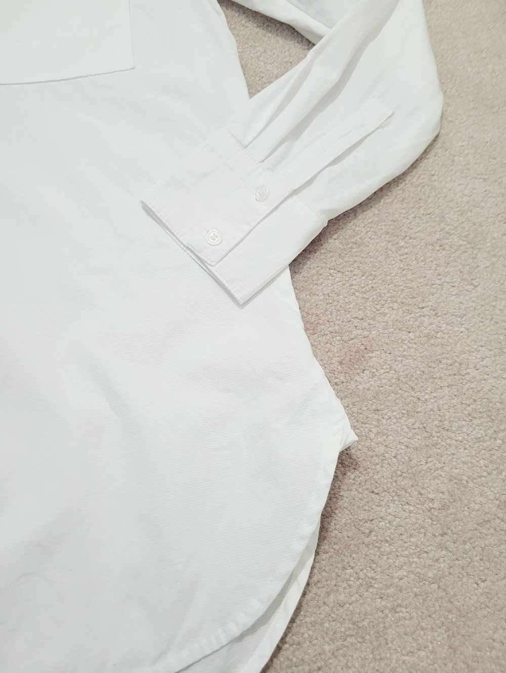 Liz Claiborne White Blouse Tunic Womens Size Small 100% Cotton Popover Classic - Picture 3 of 12